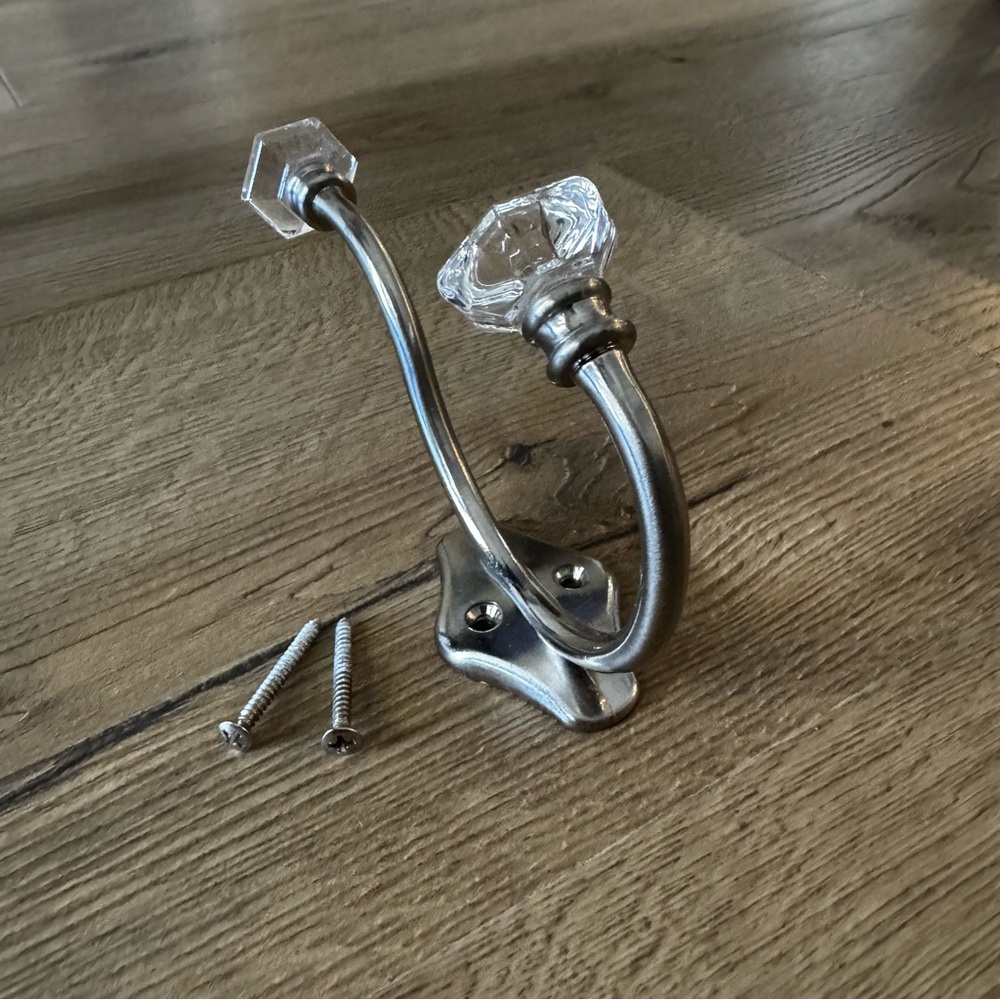 Double Wall Hook with Glass Knobs